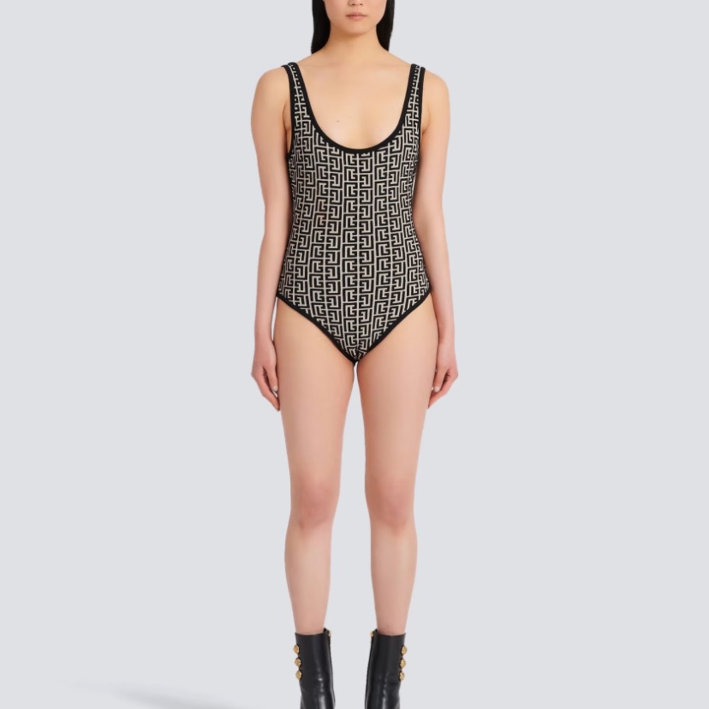 Balmain logo bodysuit